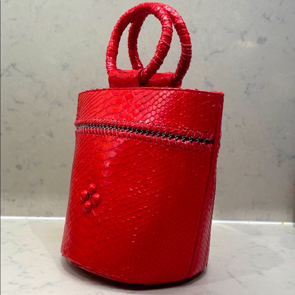 Red Python Satchel - Picture 2 of 2